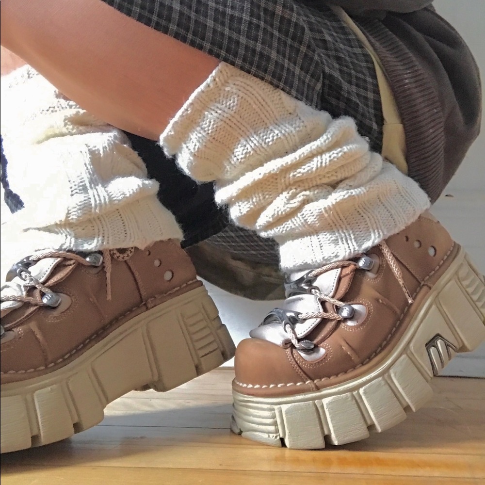 beige / tan / cream new rock platform shoes